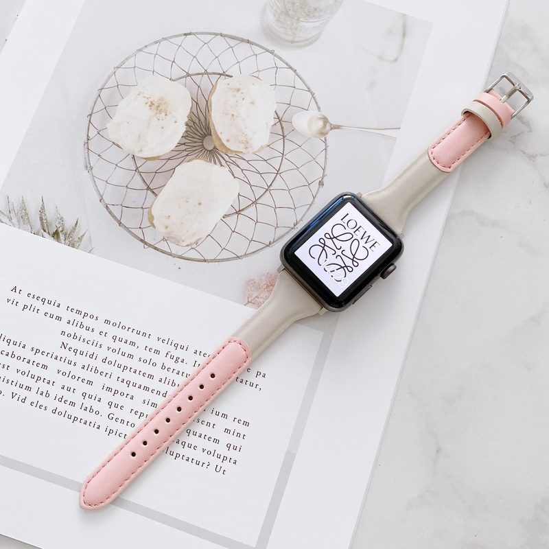 Dây đeo đồng hồ bằng da sang trọng thích hợp cho Apple Watch Series 6 SE 5 4 3 2 1 iwtch 38 40 42 44 mm