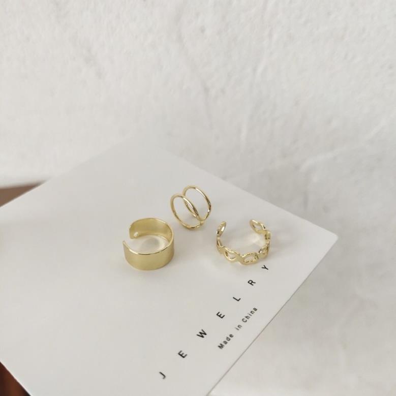 KV02 - Set 3 khuyên tai kẹp vành không cầm bấm lỗ xỏ