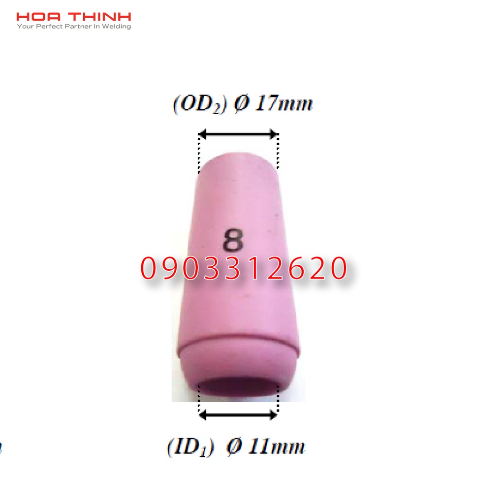 Phụ tùng hàn Tig TQ Hộp 10 cái Chụp sứ hàn tig số 8 - 10N46