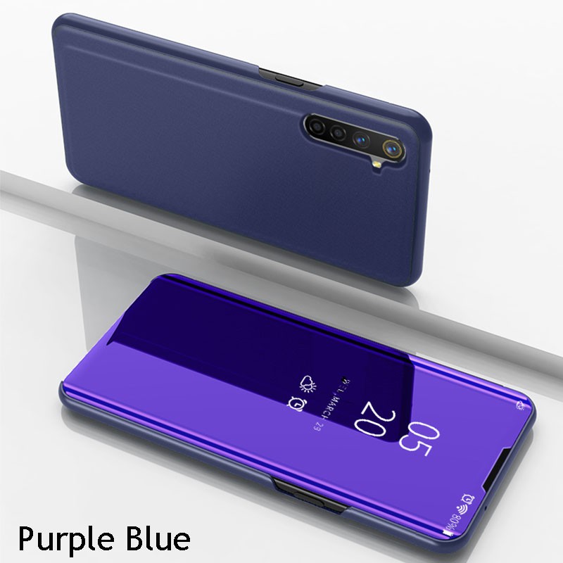 Ốp điện thoại cứng nắp gập tráng gương chống sốc dành cho Realme 6/Pro