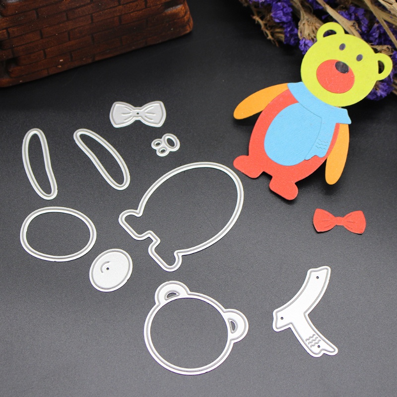 Khuôn Cắt Giấy Làm Từ Kim Loại Hình Gấu Trang Trí Scrapbook