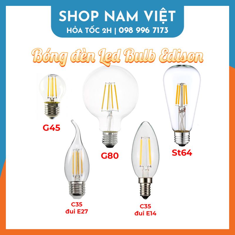 Bóng Đèn Led Búp Edison Các Loại (Không kèm chuôi)
