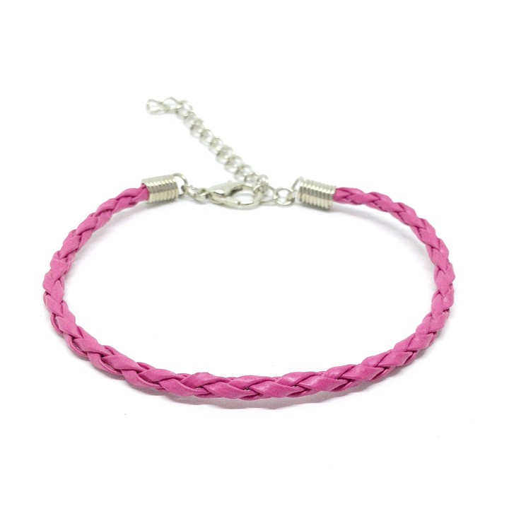 Vòng tay dây da PU - Vòng tay nam nữ màu đỏ đen trắng xanh dương xanh biển xanh lá tím hồng cam handmade