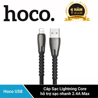 Cáp sạc nhanh Hoco U58 CORE Lightning nguồn ra 2.4A Max - Nhà phân phối chính thức