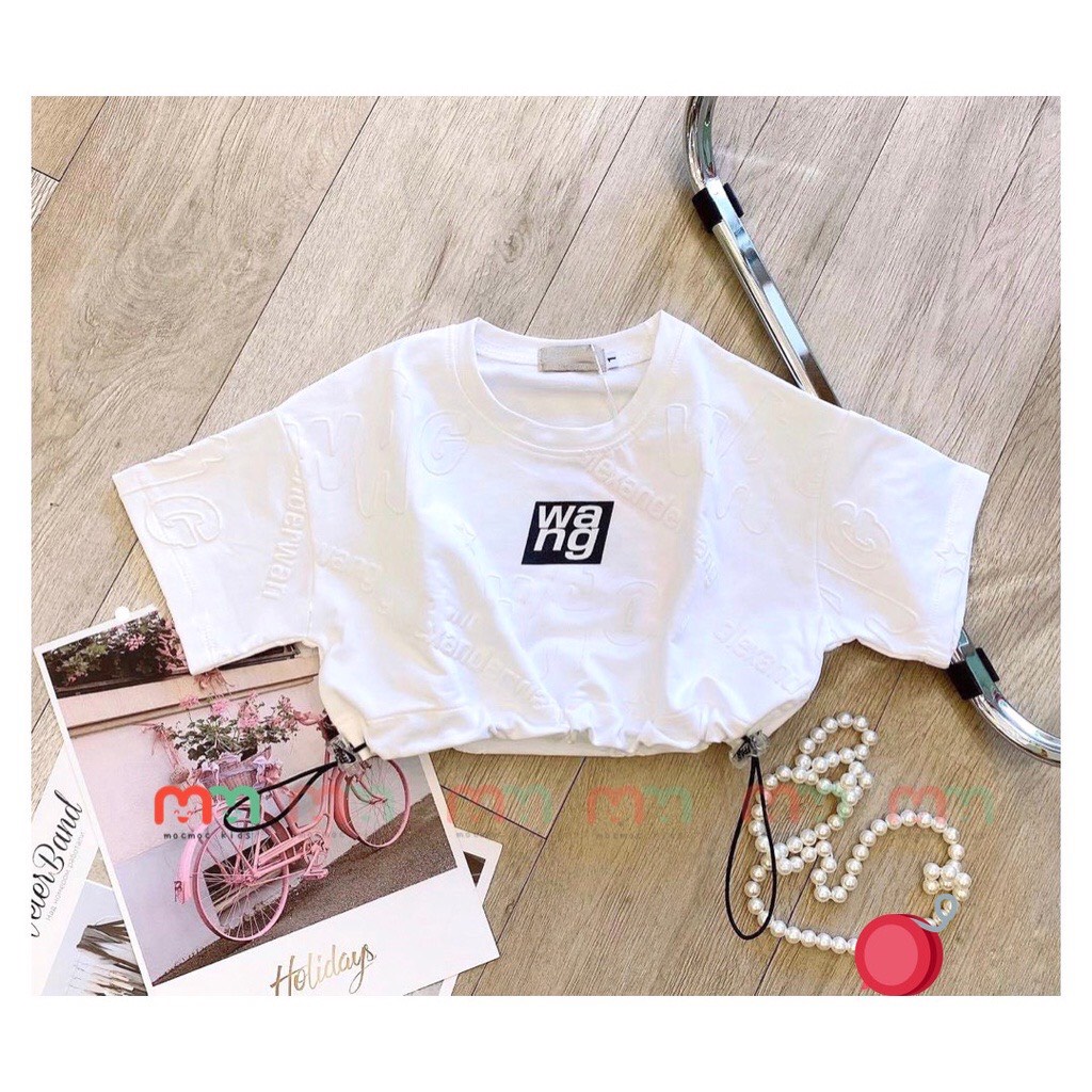 Áo croptop bé gái dây rút cá tính thun cotton mềm mịn co dãn cho bé 12kg đến 56kg