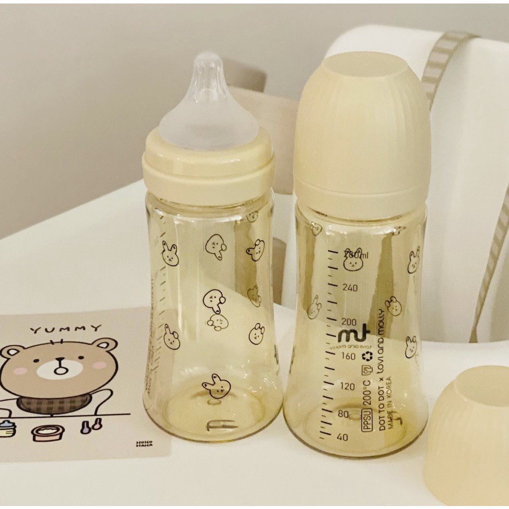 Bình sữa Thỏ/ Sóc Tovi and Molly 180ml/280ml Hàn Quốc