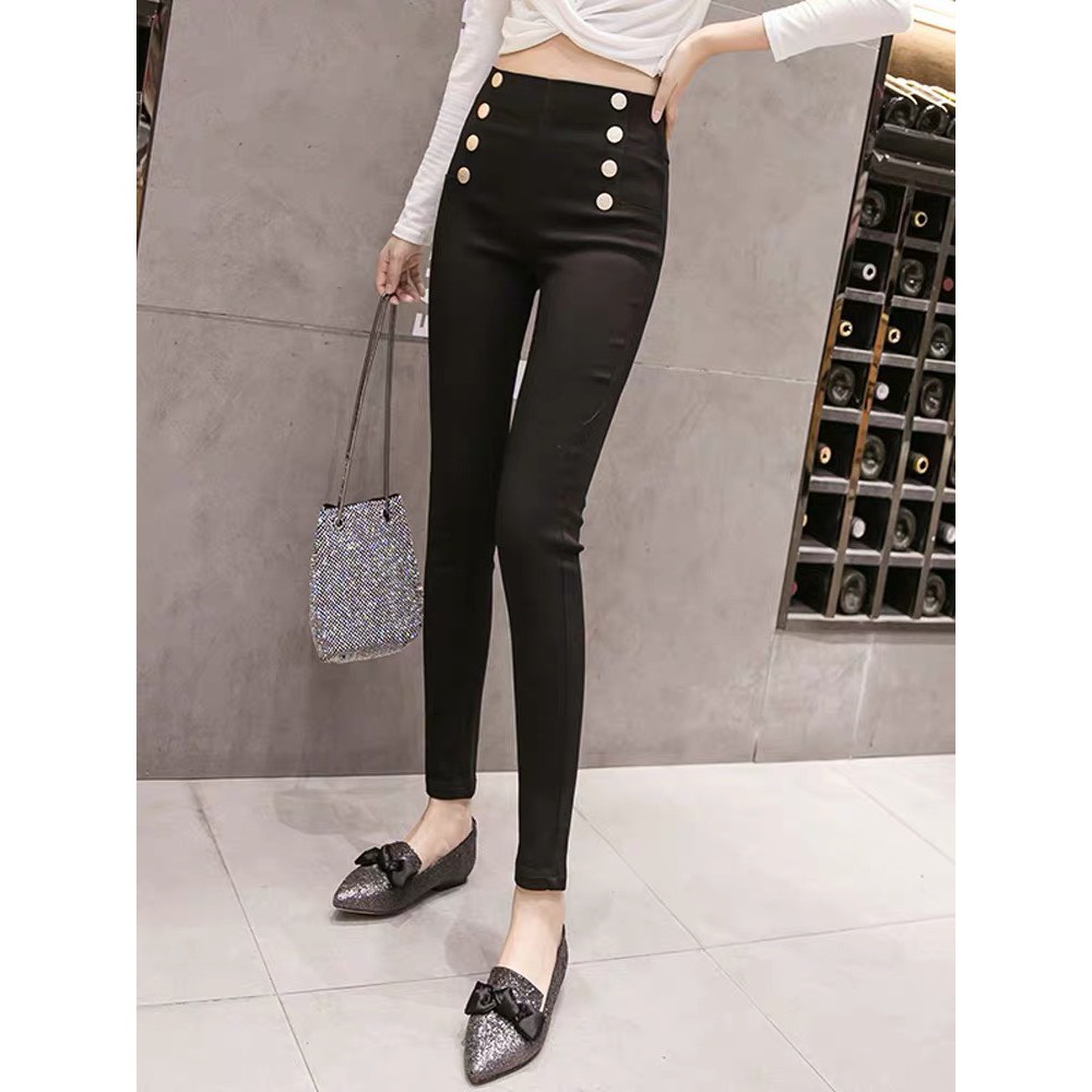 Quần legging 6 cúc cạp chun bản to chất đẹp tôn dáng-mã Legging 6 cúc