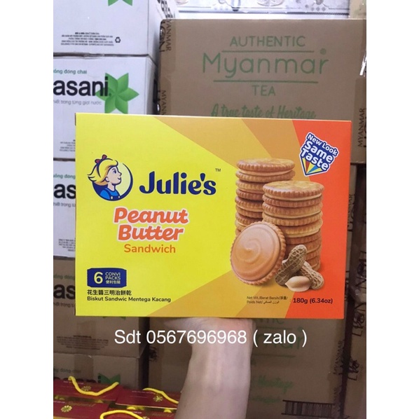 Bánh Quy Julie's Nhân Bơ Đậu Phộng Hộp 180g