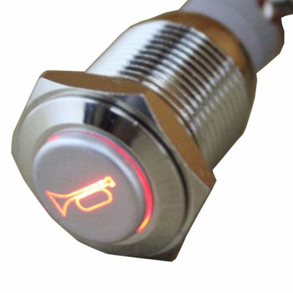 Nút Nhấn Có Đèn LED 16mm 12V Bằng Nhôm Chuyên Dụng