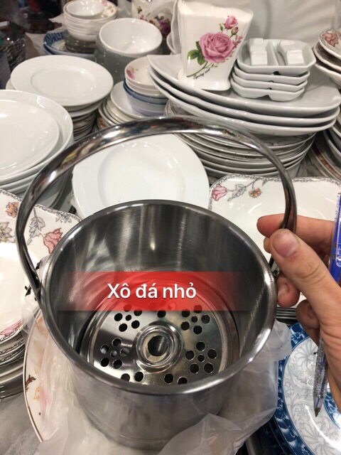 Xô đựng đá inox. Ko kèm gắp đá