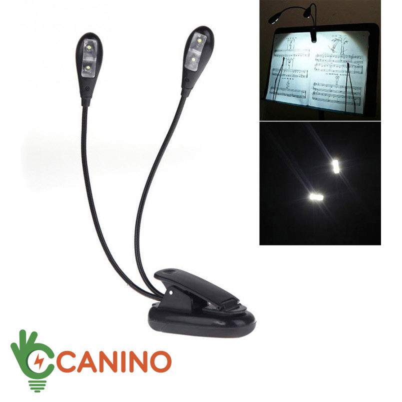 Đèn đọc sách 🌳FREESHIP🌳 Đèn led Đọc Sách mini 2 râu 4 led siêu tiện lợi