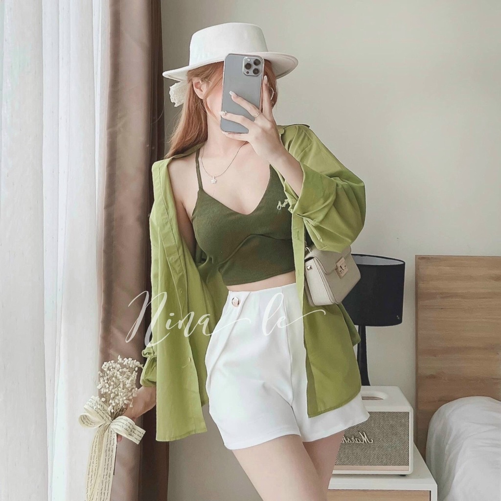 Set 3 Món Áo 3 Lỗ Xuyên Thấu Bara Độn Ngực Quần Đùi Áo Khoác Siêu Đẹp