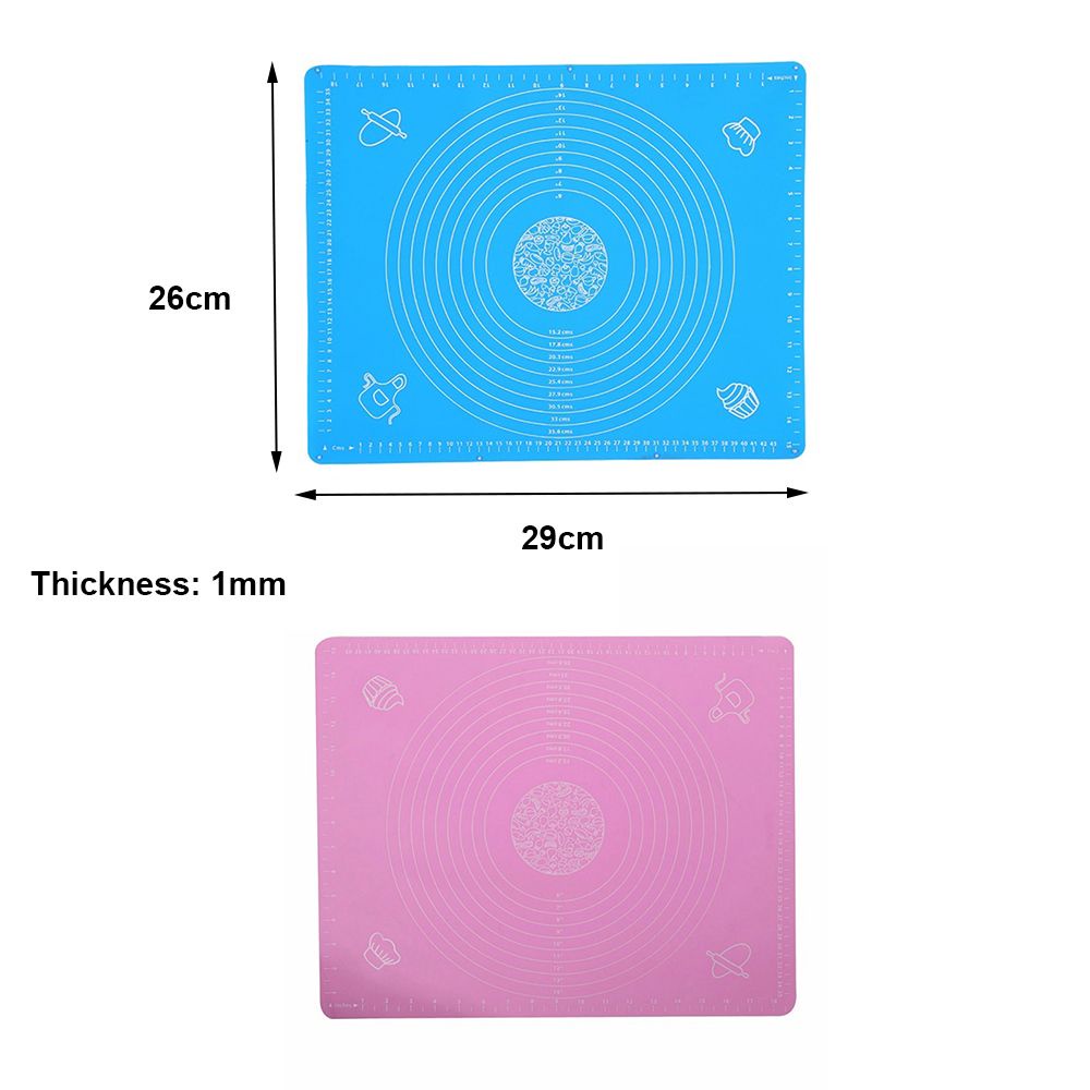 Thảm Nhào Bột Làm Bánh Bằng Silicon Dày Dặn Chống Dính 26x29cm Nhiều Màu