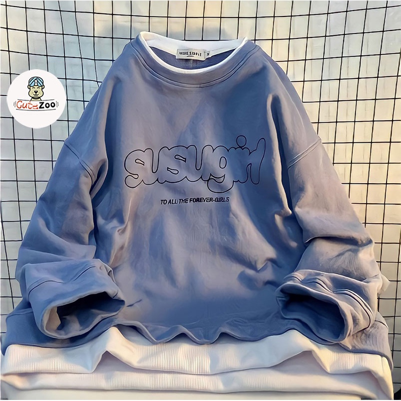 Áo nỉ sweater nữ form rộng dài tay SUSUGIRL Áo sweater nữ Hàn Quốc trending - CUTE_ZOO | WebRaoVat - webraovat.net.vn