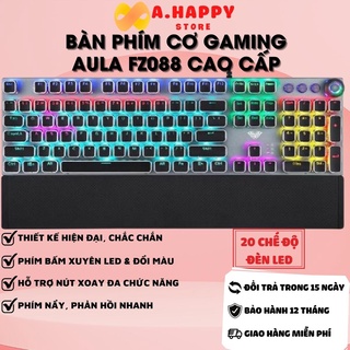 Bàn phím cơ gaming AULA FZ088/FZ058 cao cấp | Núm xoay đa chức năng, đèn LED nổi bật, có bệ tì tay, bàn phím chơi game