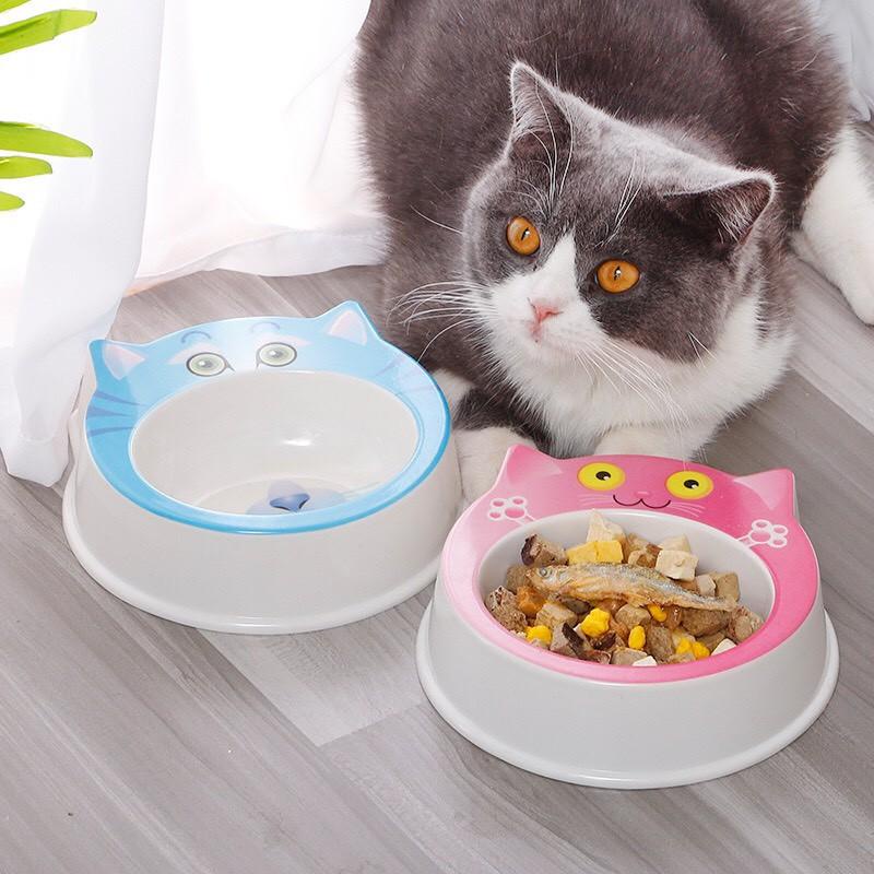 [Cao Cấp ] Bát nhựa đơn hình mặt mèo siêu dày nhiều màu sắc