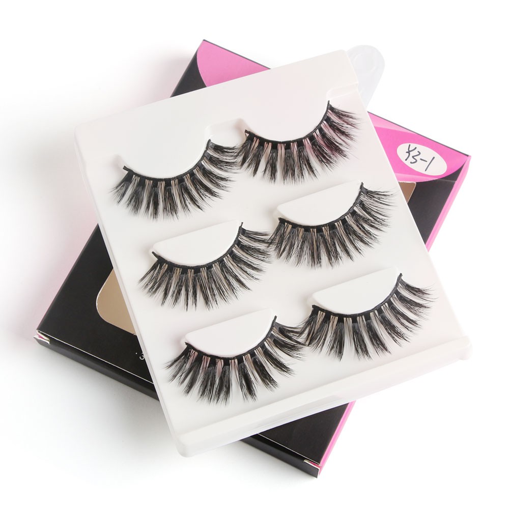 Set 3 cặp lông mi giả MAGEFY 3D tự nhiên dáng chữ thập siêu nhẹ và có độ cong sẵn