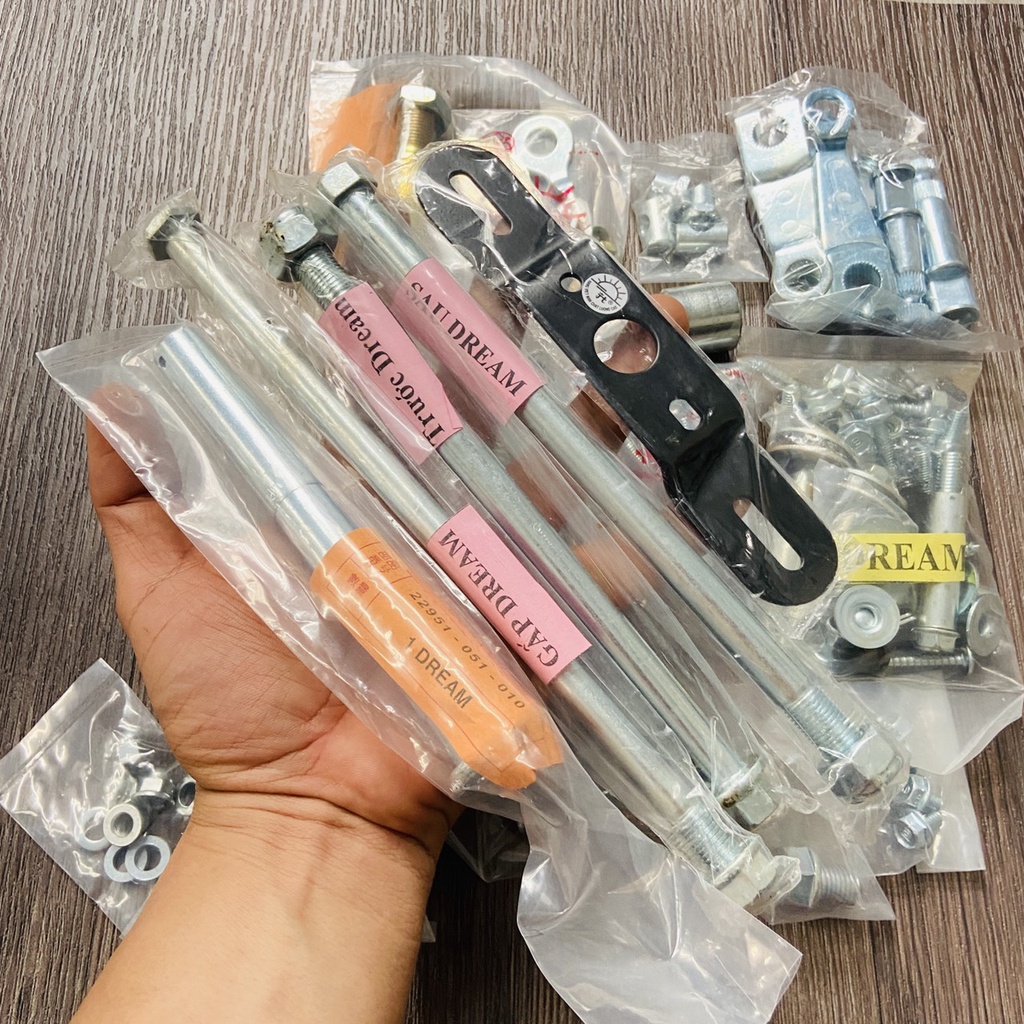 Trọn bộ ốc, cốt, lò xo, pát gắn dàn khung xe DREaM, các loại chi tiết ốc từ A đến Z sử dụng cho xe drEam,như ZIN theo xe