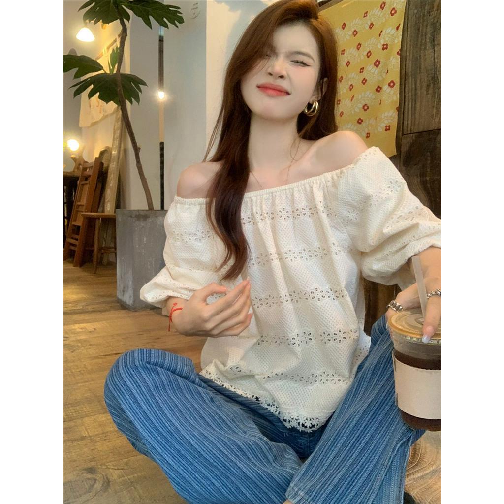 Áo Kiểu Tay Phồng Phối Ren Phong Cách Hàn Quốc Dễ Phối Đồ Thời Trang Mùa Hè 64182