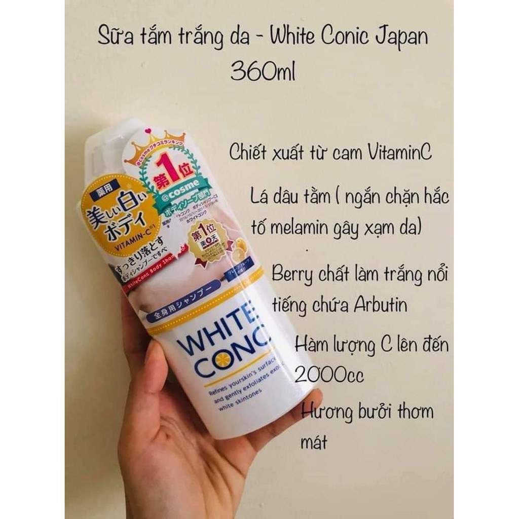 [Hàng Nhật Chuẩn] [Dưỡng Trắng] Sữa Tắm Trắng Da Toàn Thân White Conc Body 360ml Hàng Nhật Nội Địa