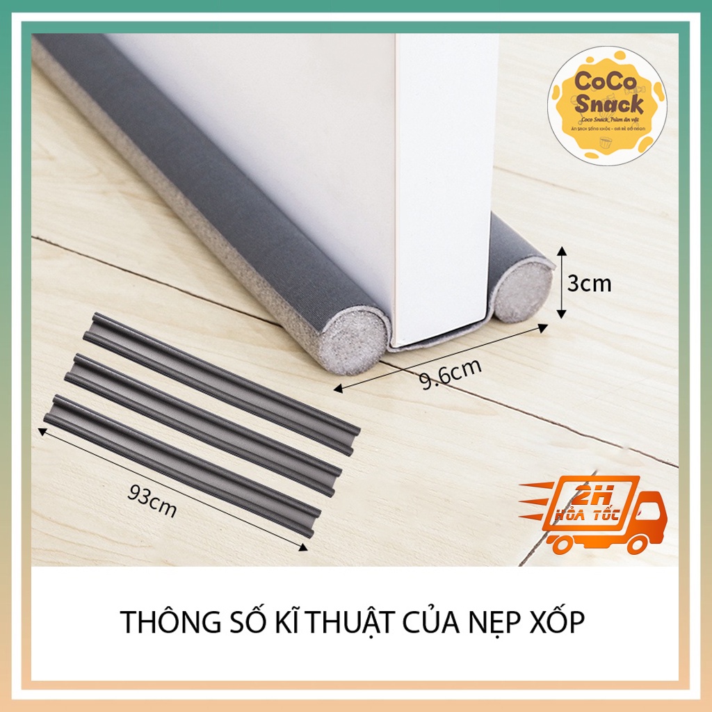 Thanh xốp chặn khe cửa, Nẹp xốp bịt đáy cửa cách nhiệt, bụi, côn trùng -Thanh chắn khe hở cửa chống thoát hơi máy lạnh