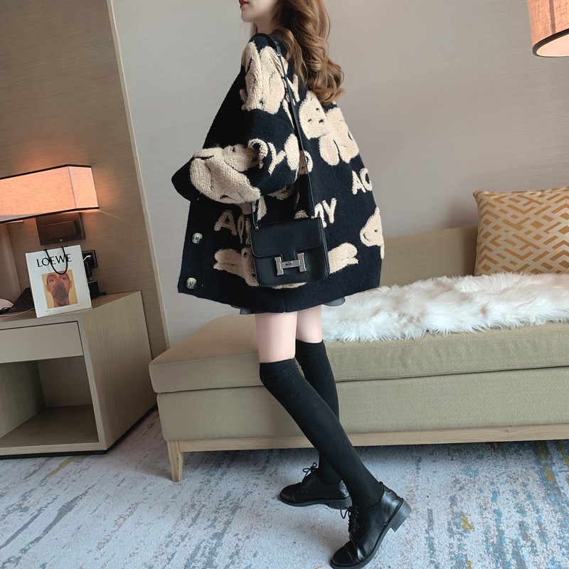 Áo khoác cardigan dệt kim dày dặn dáng rộng kiểu Hàn Quốc cho nữ 2021 | BigBuy360 - bigbuy360.vn