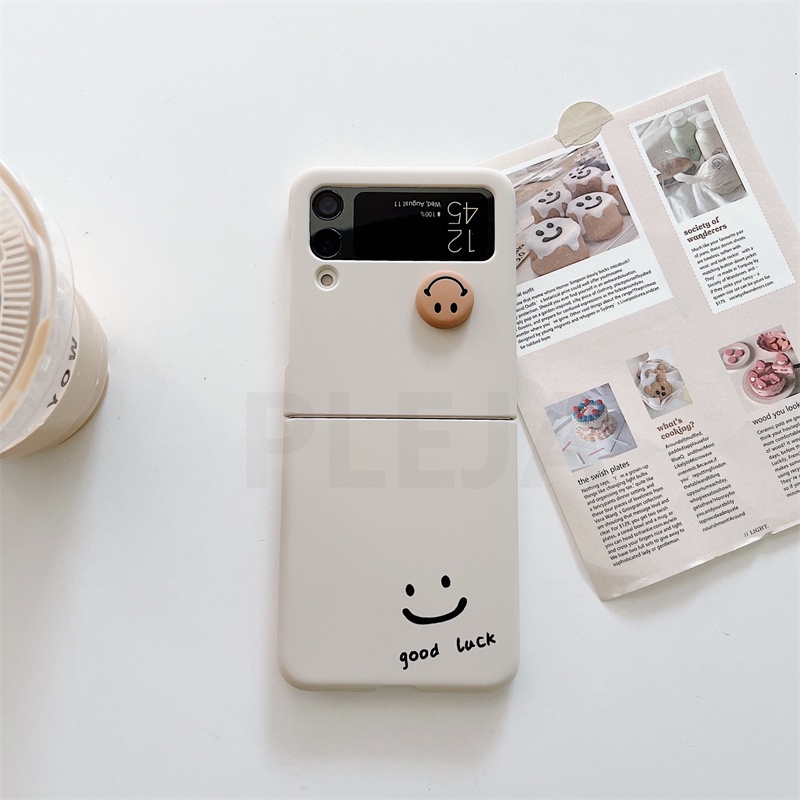 Ốp điện thoại HOCE PC hình mặt cười cho Samsung Galaxy Z Flip 4 Z Flip 3 5G ZFlip4 ZFlip3