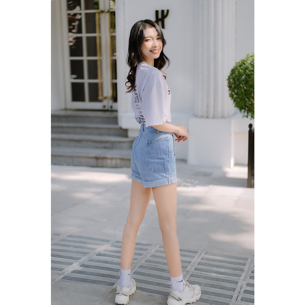 QUẦN SHORT JEAN NỮ ỐNG RỘNG CẠP CAO ULLZANG HAIQUANG PHONG CÁCH HÀN QUỐC -MÃ short HQ08