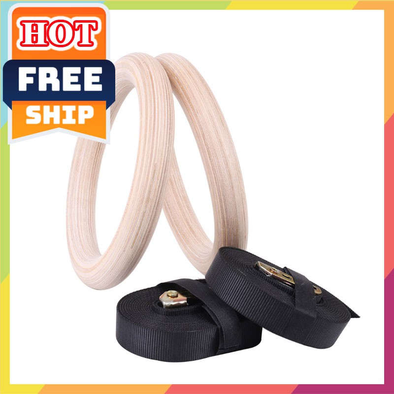 FREESHIP🎁 Vòng xà Gymnastic Rings ⚡giá rẻ⚡ Vòng xà treo Ring Dip gỗ Bạch Dương