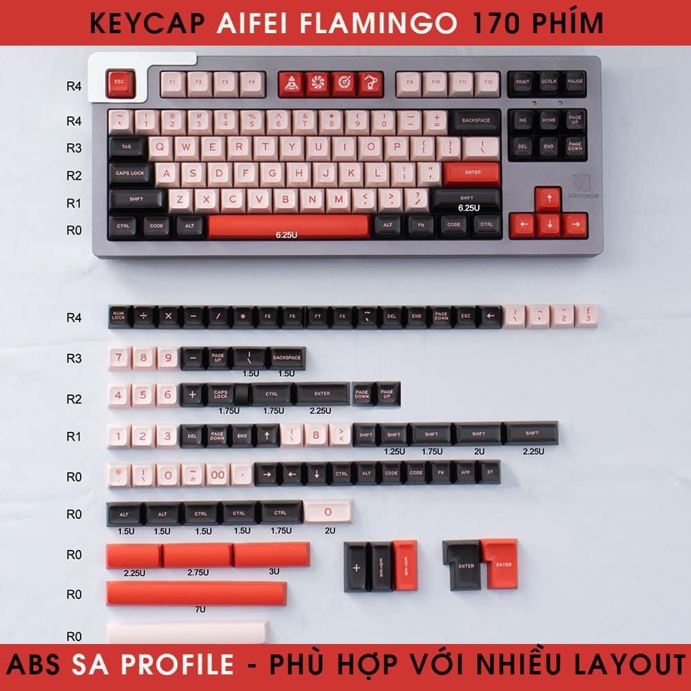 Keycap Cho Bàn Phím Cơ Aifei Shimmer SA Profile ABS 170 Phím 88PC