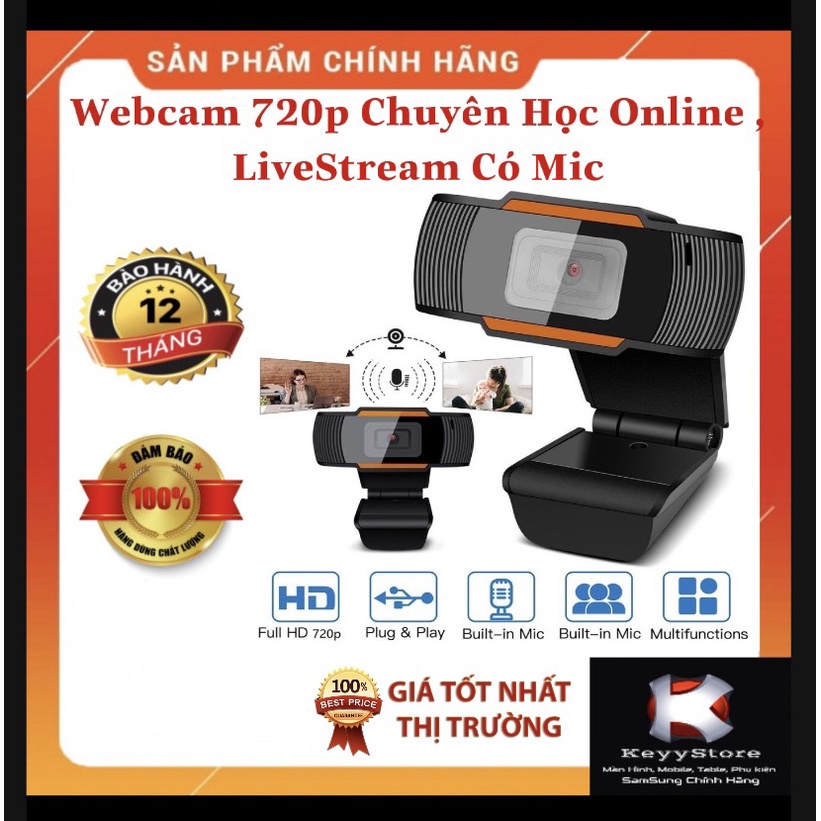 ❤FreeShip❤ Webcam 720P Siêu rõ nét  - Wedcam quay chữ rõ nét có Mic Học Online , Gọi Video KNUP KP-CW100 A870