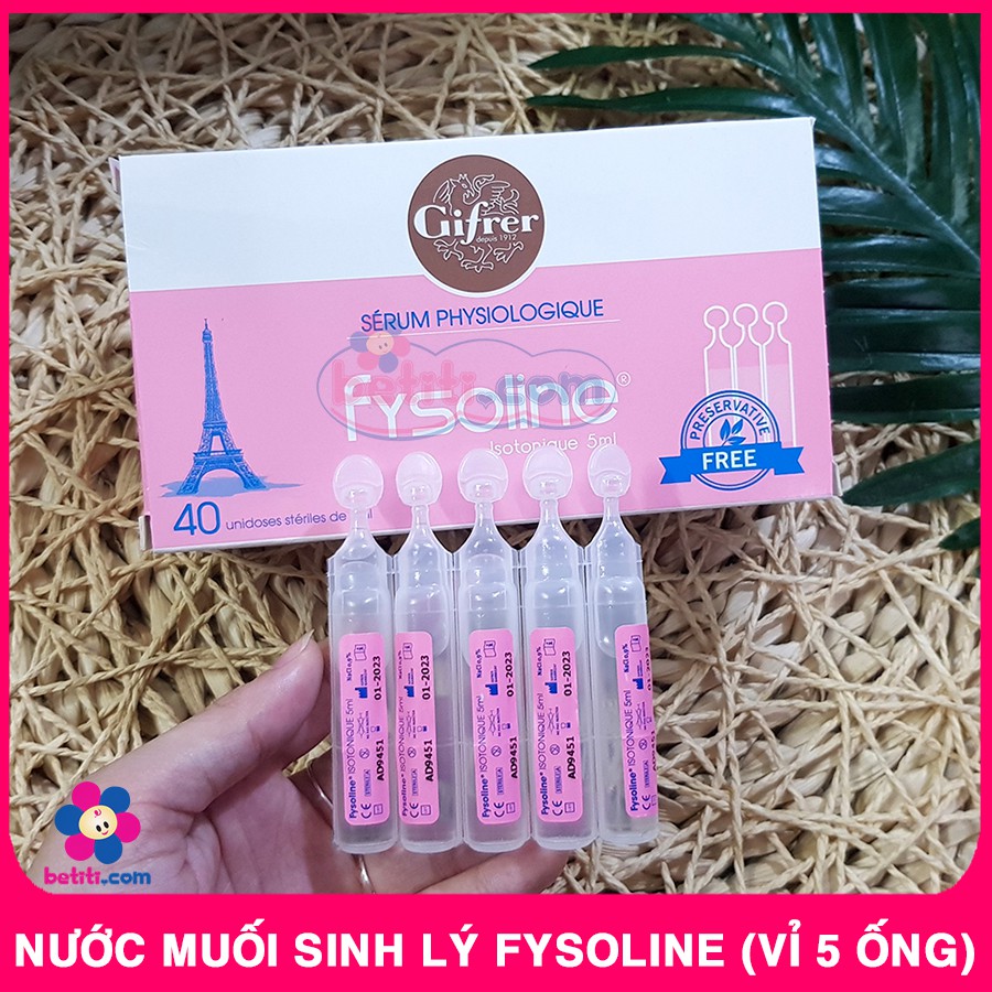 [Bán Lẻ Vỉ] 5 Ống Nước muối sinh lý Pháp Fysoline Màu Hồng - 3401042933641