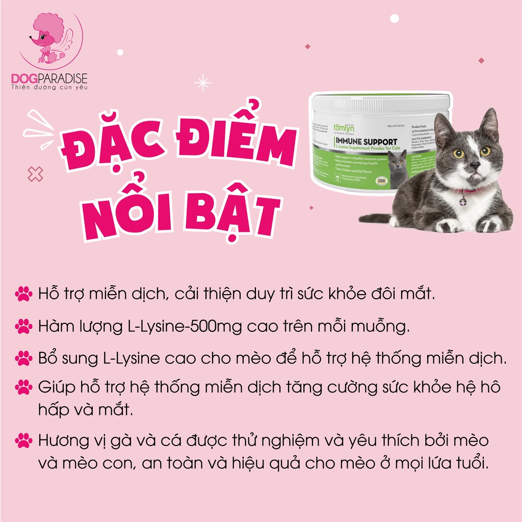 Bột hỗ trợ hệ hô hấp và mắt cho mèo Immune Support Tomlyn - 100g - Dog Paradise