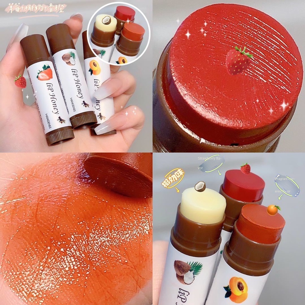 Bộ 3 Son Dưỡng Môi Không Màu Hương Trái Cây Thay Đổi Màu Sắc