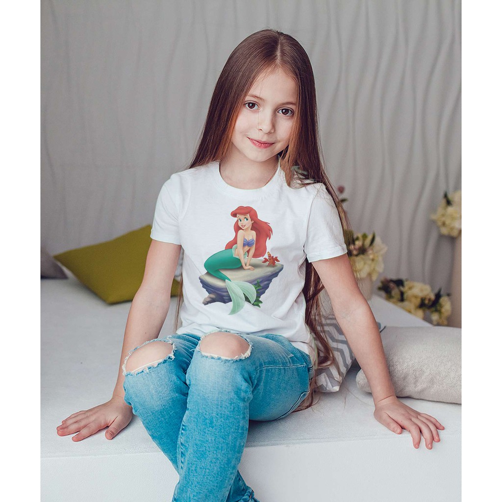 Áo Thun Bé Gái - Nàng công chúa cá xinh đẹp Unisex Cao Cấp SKT20-02630