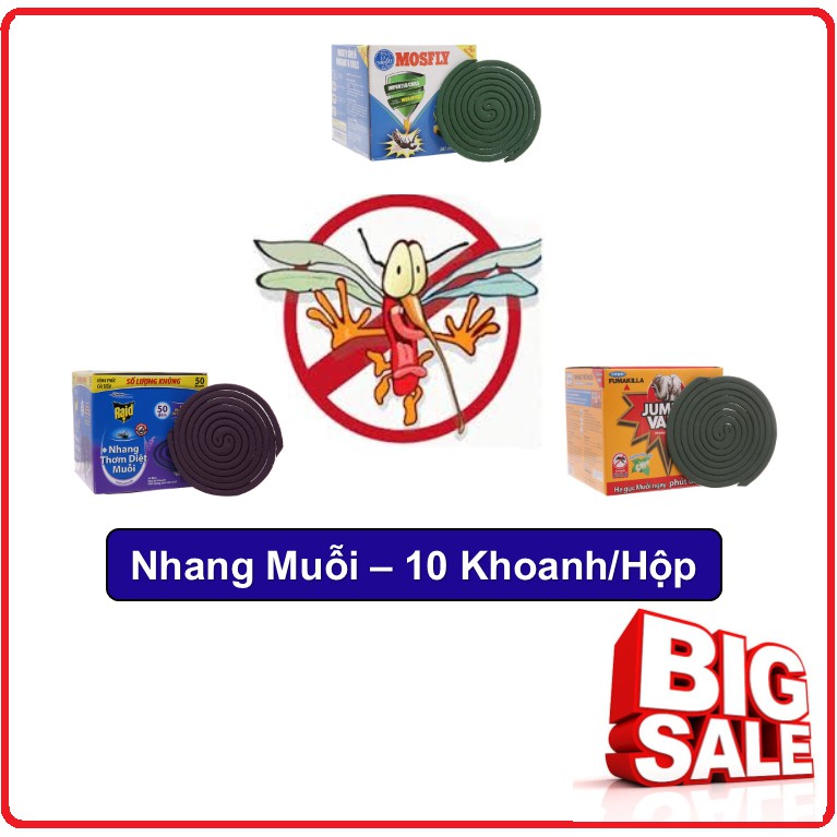 Nhang Muỗi RAID/MOSFLY/JUMBO 10 Khoanh/Hộp