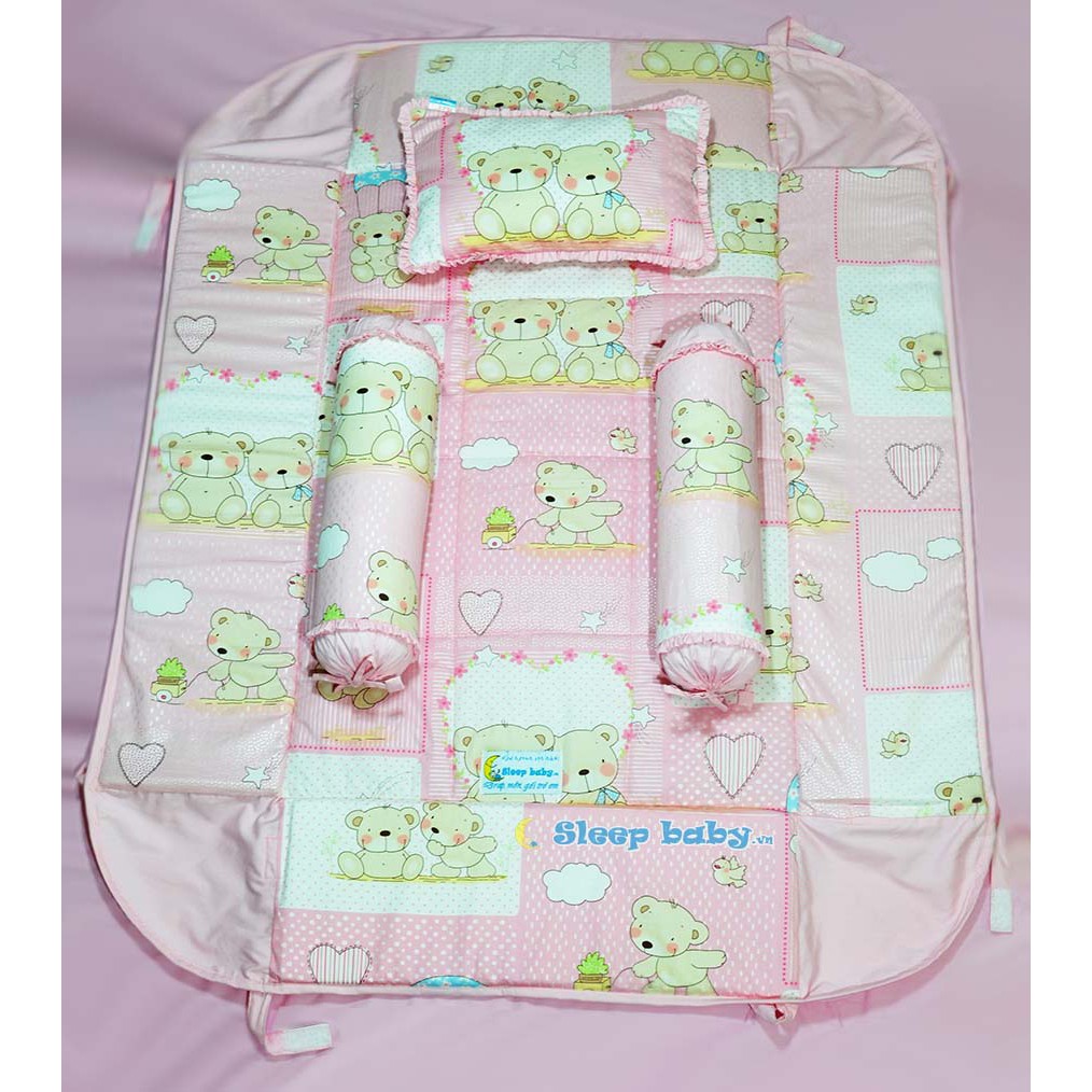 Nôi Vải Cho Bé Nằm Chung Giường Sleepbaby hoạ tiết Bear Cuople