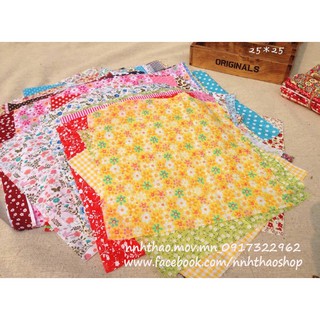 Combo 10 tấm vải thô, cate khổ 25x25 cm