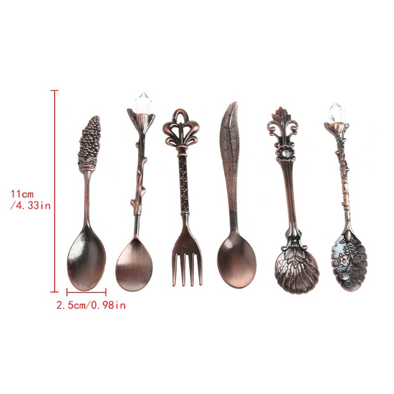 Set 6 Muỗng Cà Phê Phong Cách Hoàng Gia Vintage