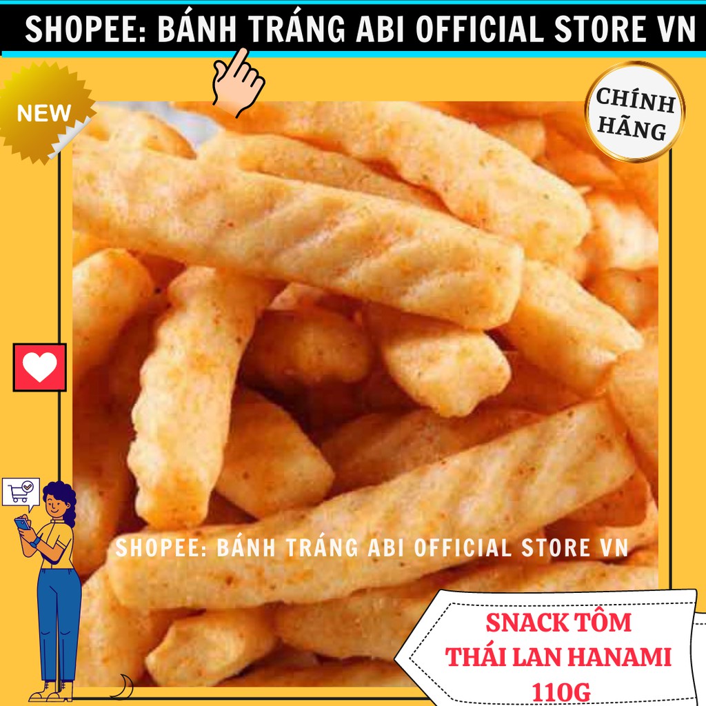 SNACK TÔM THÁI HANAMI LON SẮT 4 VỊ SẴN 110G