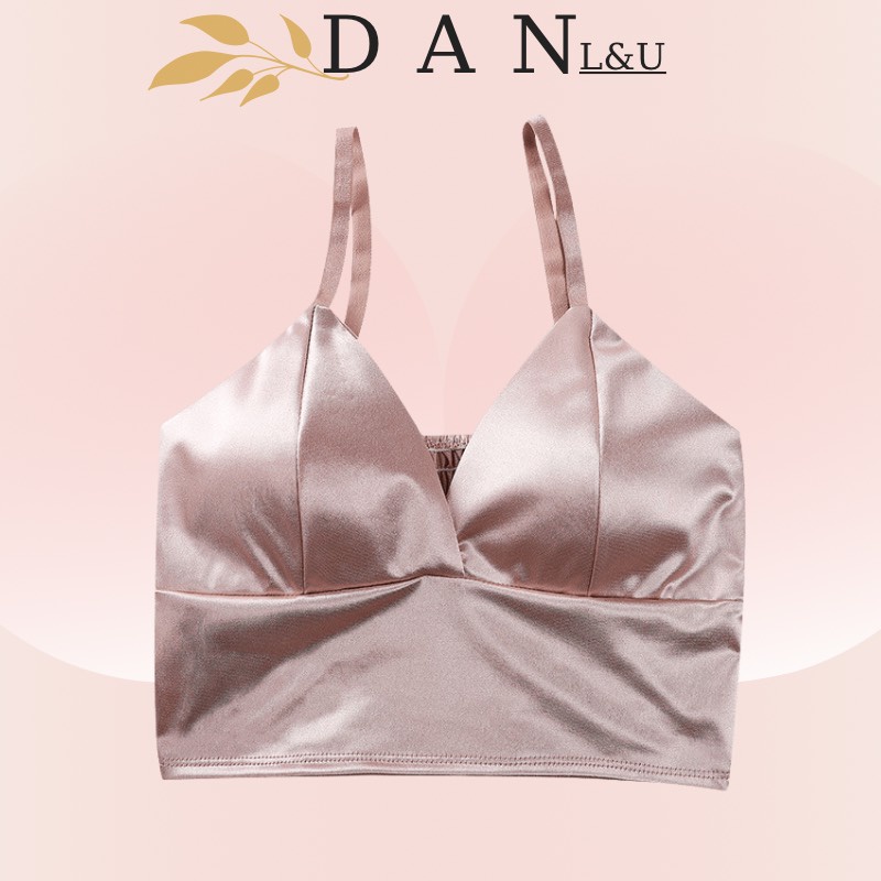 Áo Ngực Dáng Dài Satin Mềm Mại Đệm Mỏng Nâng Ngực Quyến Rũ DAN L&amp;U 3313