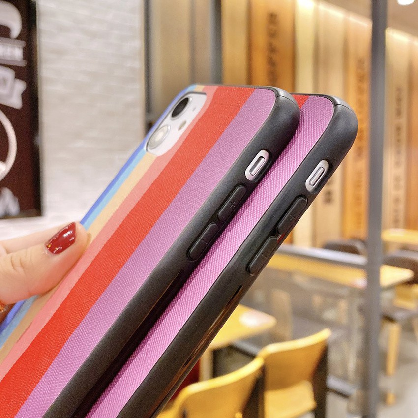 BR Fashion Gradient Rainbow Vỏ điện thoại iPhone 12 11 Pro SE XR XS X XS Max 7 8 Plus Điện thoại silicon nắp sau Vỏ mềm điện thoại