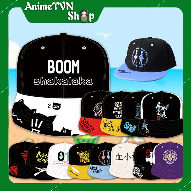 Mũ lưỡi trai, Nón kết hip hop in hình anime manga (Re zero, SAO, Toyo Ghoul, Date a Live, Ma đạo, toàn chức) Free Size