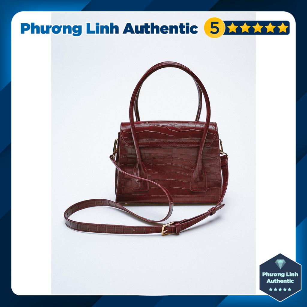 Túi xách họa tiết giả da rắn, có dây đeo Zara Auth New Tag có sẵn 6062/810 6062810