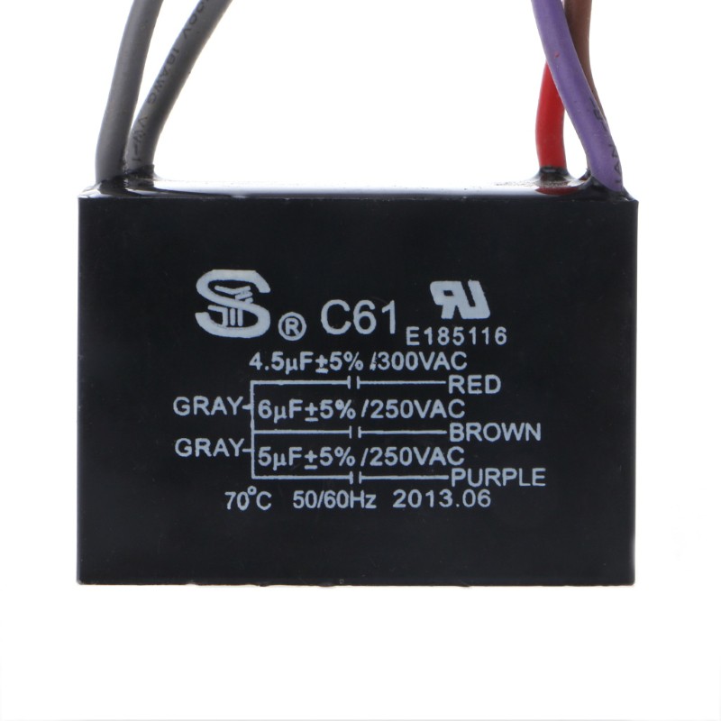 Rơle CBB61 kết nối tụ điện 250V 5 dây 4.5uf+6uf+5uf