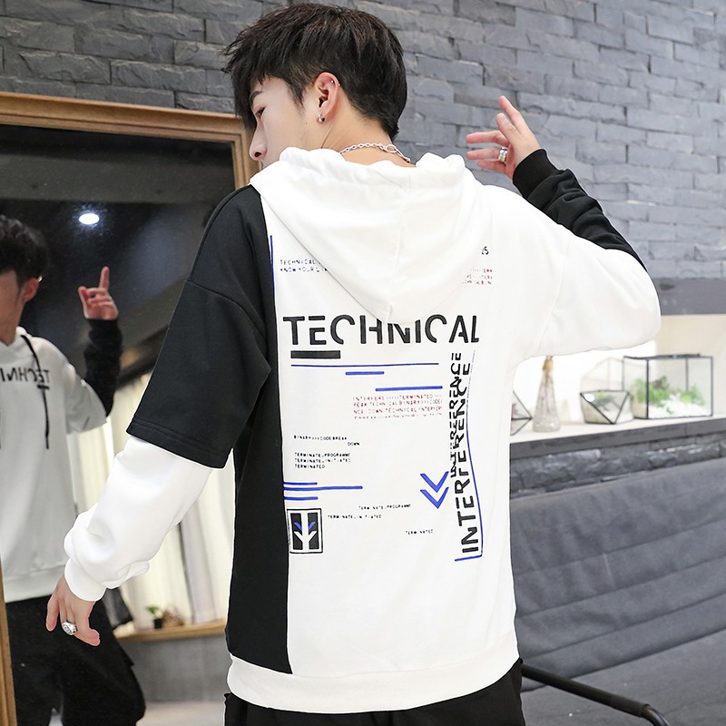 Áo Hoodie Nỉ Nam Dài Tay Có Mũ TECHNICAL Phối Màu Thời Trang Zenkonam MEN TOP 196 W (trắng)
