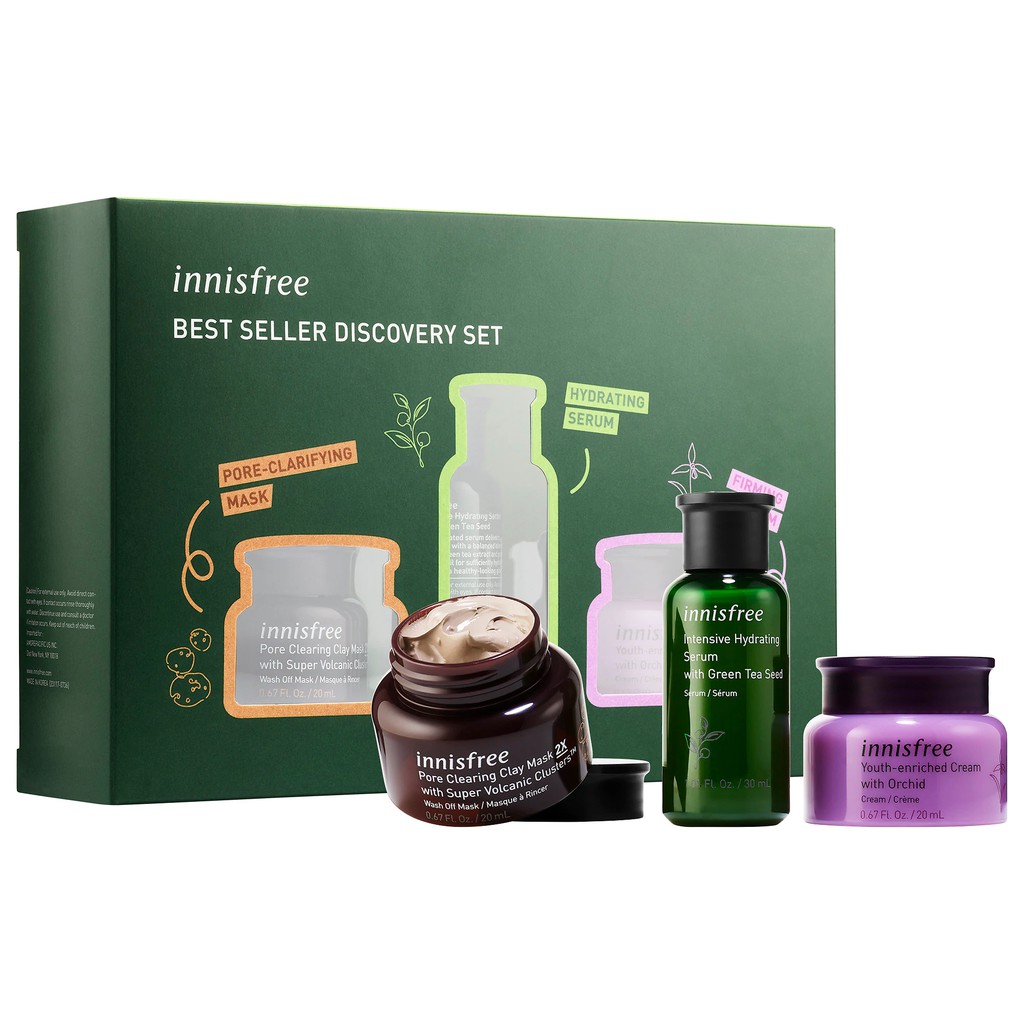 Innisfree - Set Dưỡng Da 3 Món Innisfree Best Seller Discovery Set