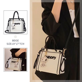 Túi xách nữ đeo vai bằng vải canvas họa tiết Snoopy thời trang mới mùa hè