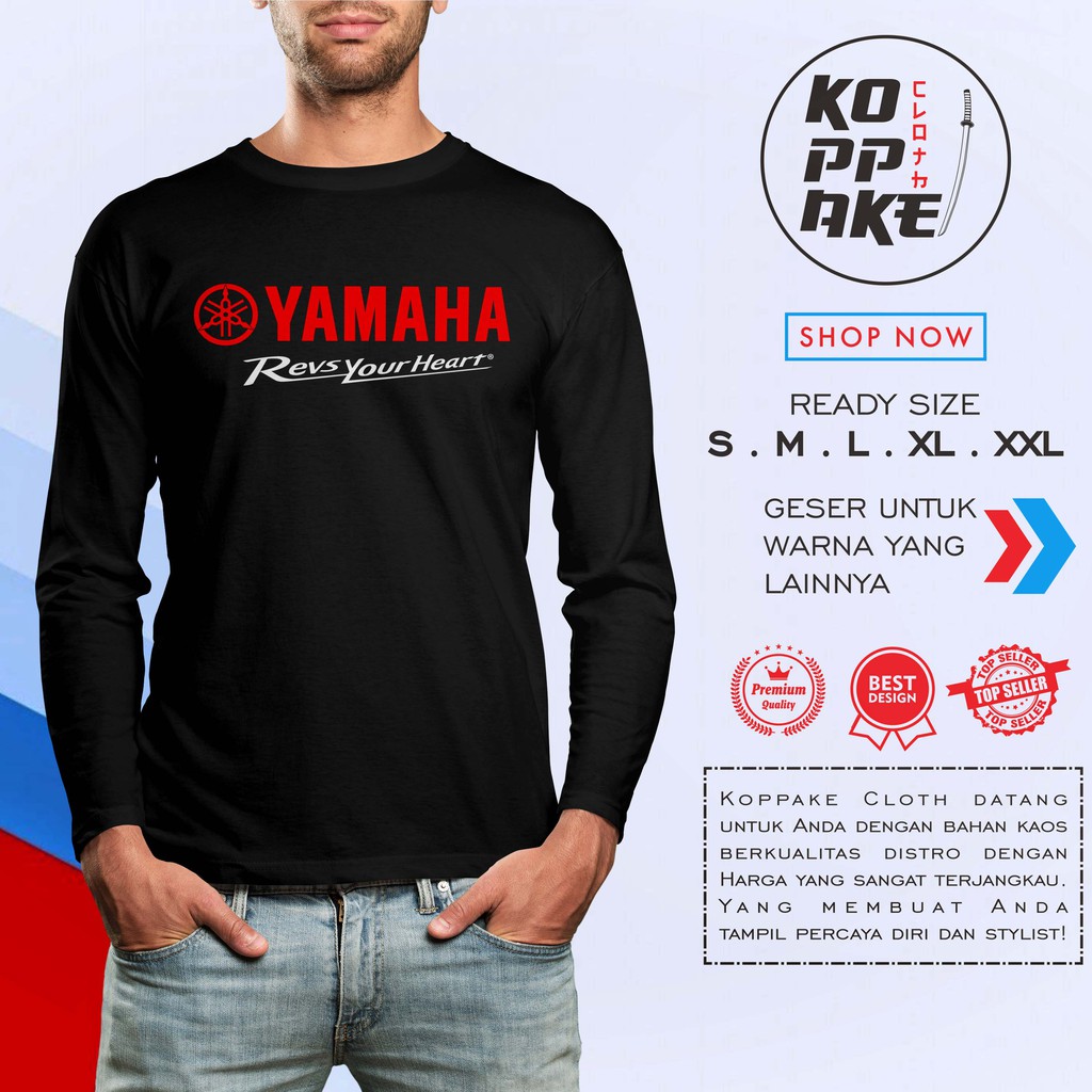 Áo Thun Tay Dài In Logo Yamaha Revs Your Heart Trẻ Trung Năng Động