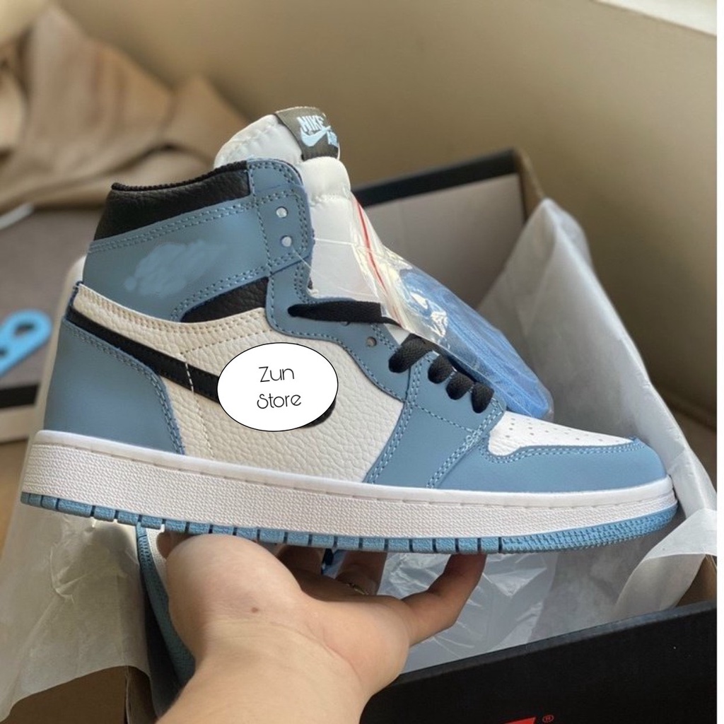 Giày Sneaker Jordan Cao Cổ Xanh Dương , Giày Thể Thao Air JD1 Blue Cổ Cao Đế Độn Chiều Cao Dành Cho Nam Nữ 2022
